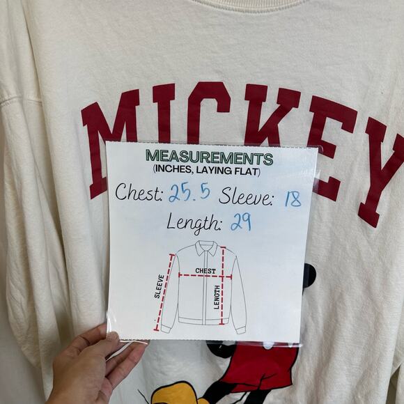 H & M Long Sleeve T-shirt Disney Mickey Mouse Women’s L White‎ Snug-Fitting - Picture 4 of 7